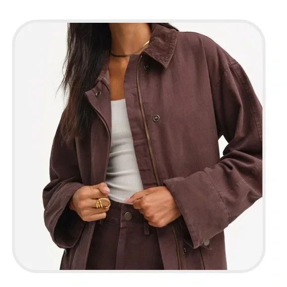 MATE the Label Jackets & Blazers - NWT MATE THE LABEL WOMEN'S COTTON CANVAS CHORE JACKET BROWN $220